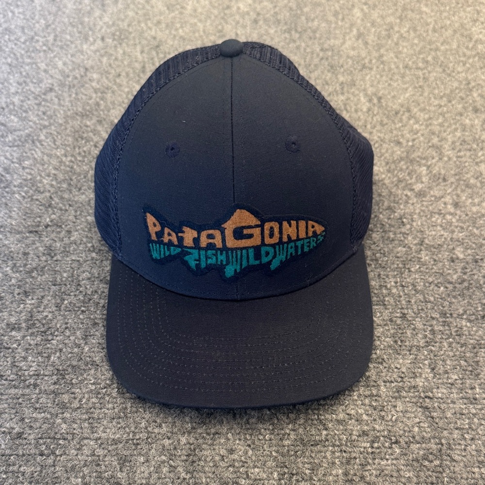 Patagonia Dark Blue Trucker Hat with Embroidered Logo